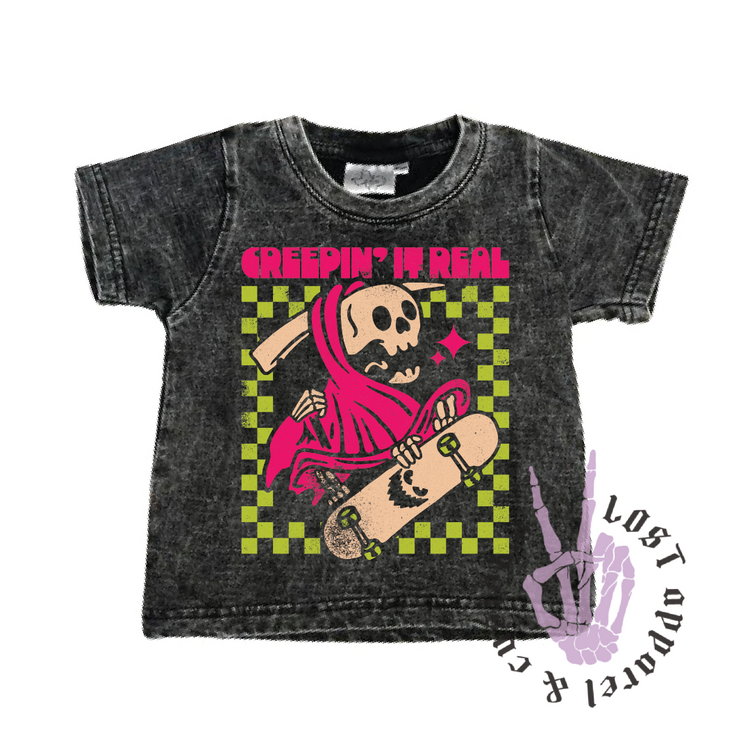 Black Acid wash Tees - Adult