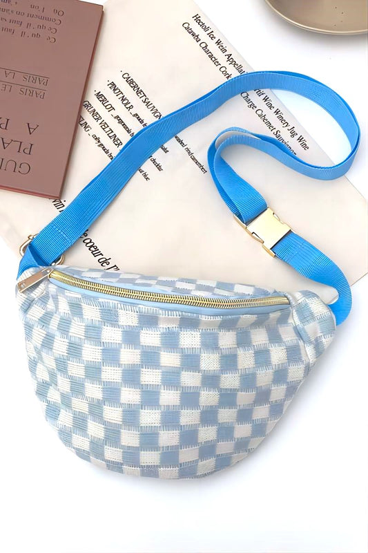 Blue Checkered Bum Bag